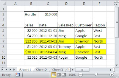 Conditional Format row