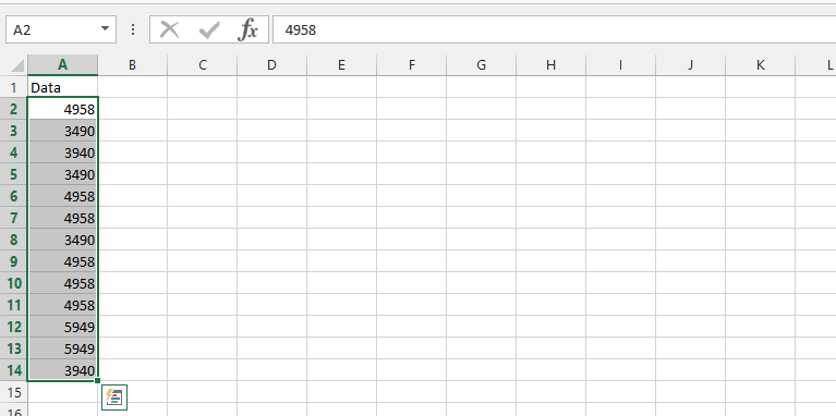 select range cells