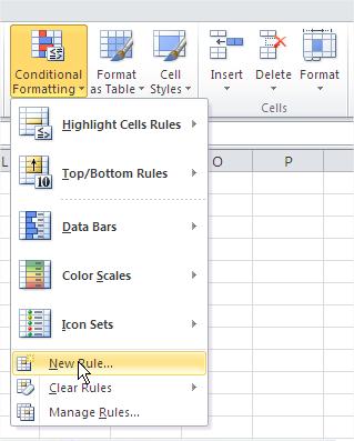 Excel Conditional Formatting New Rule