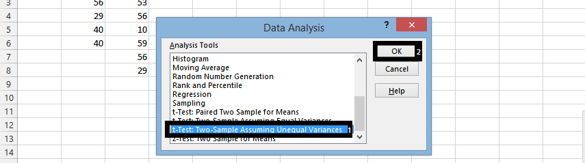 ttext two-sample assuming unequal variances
