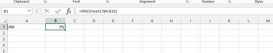 IRR from a Different Spreadsheet