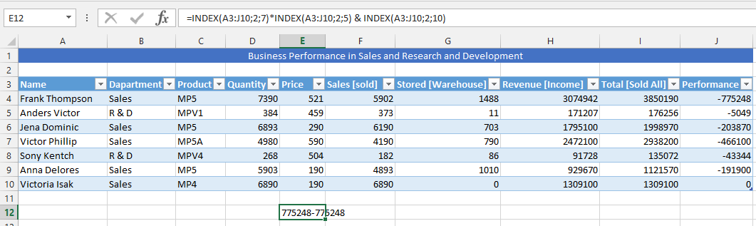 Triple Index Formula