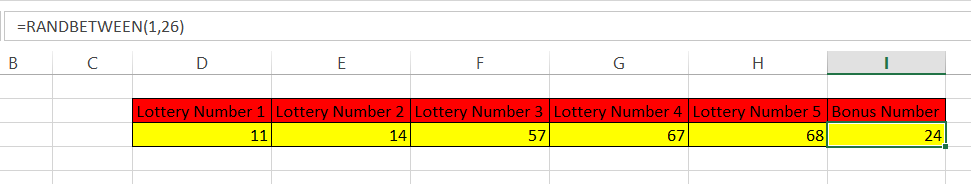 number generated between numbers