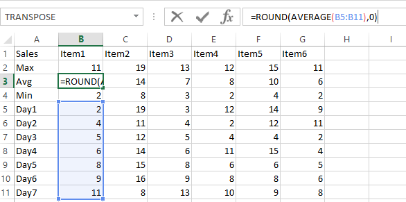 round average formula