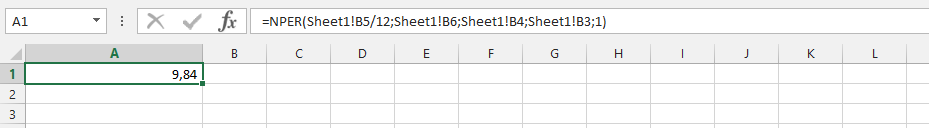 Understanding Usage of NPER Formula with another Spreadsheet