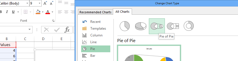 select pie in pie