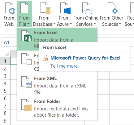 power query from file from excel