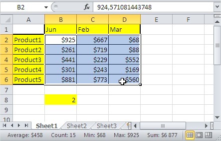 Sales Rep Excel select