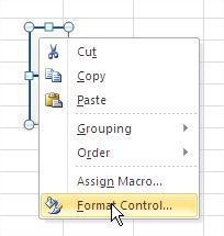 Excel Spin Button Format Control