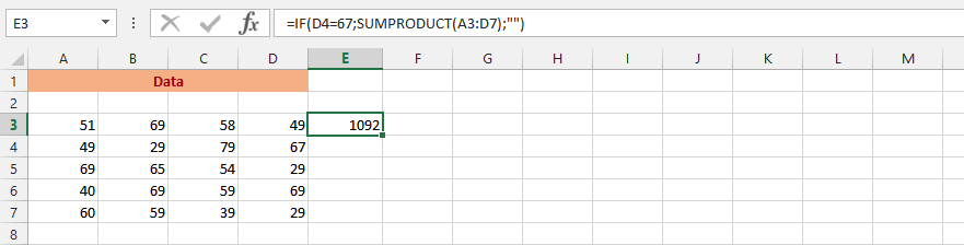 IF and SUMPRODUCT