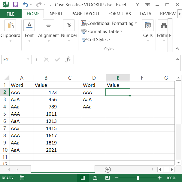 Excel VLOOKUP: Case-Sensitive Data Lookup | Free Online Tutorial Library