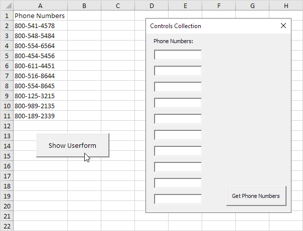 Controls Collection in Excel VBA