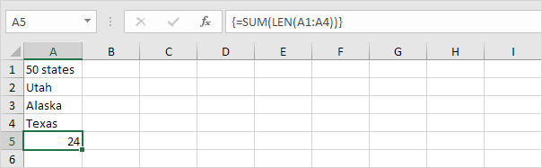 Count Characters in a Range of Cells
