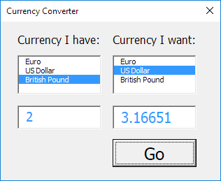 Currency Converter Result