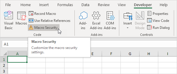 Click Macro Security