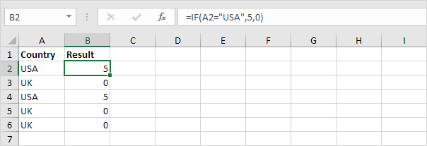 Simple IF function in Excel