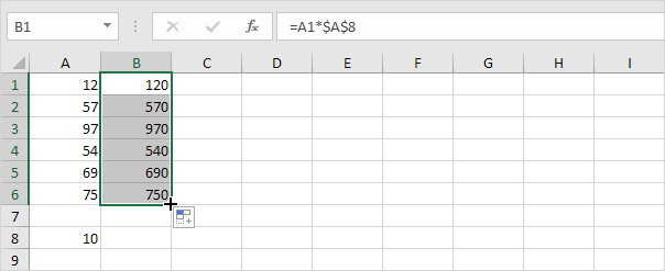 Multiply a Column of Numbers by a Constant Number
