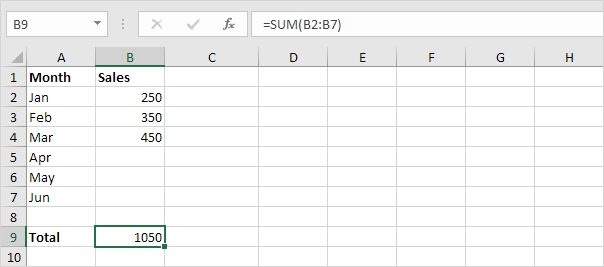 Sum Function in Excel