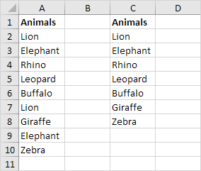 Extract Unique Values in Excel