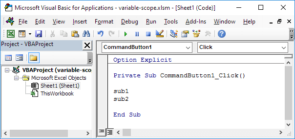 Variable Scope Example