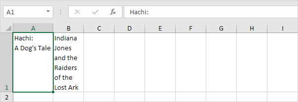 Manual Line Break in Excel