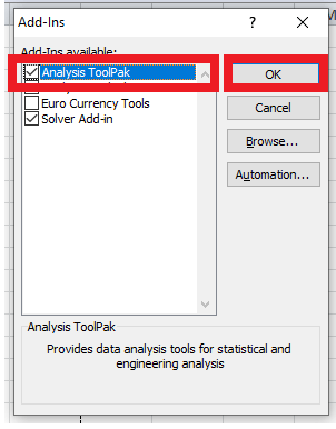 Analysis ToolPak