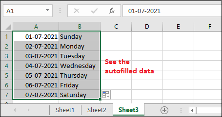Autofill in Excel