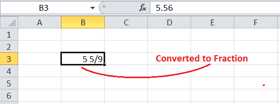 Convert Decimal to Fraction in Excel