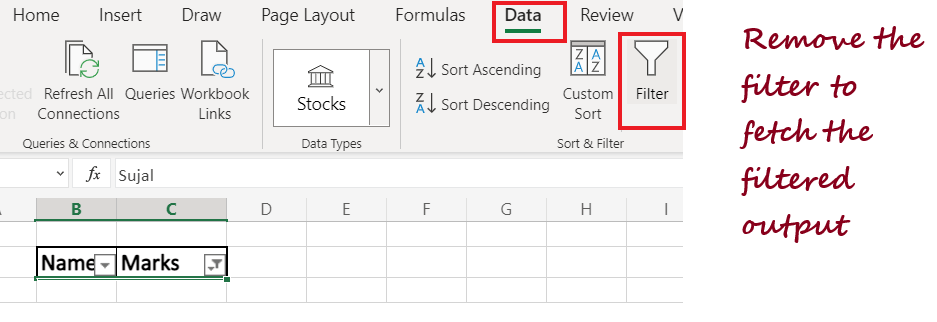 Delete Data in Excel