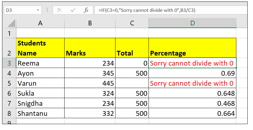 #Div/0! Excel Error