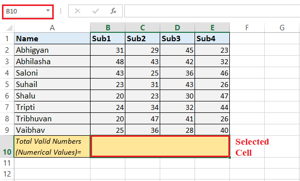 Excel COUNT() Function