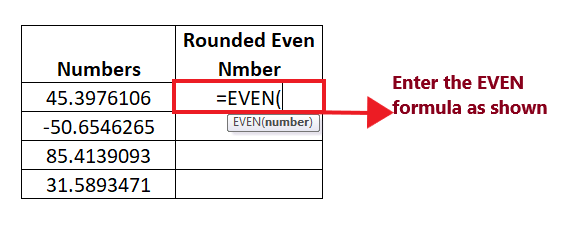 Excel EVEN Function