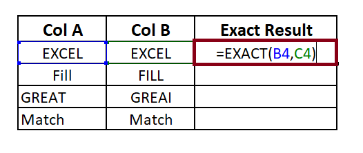 Excel Exact Function
