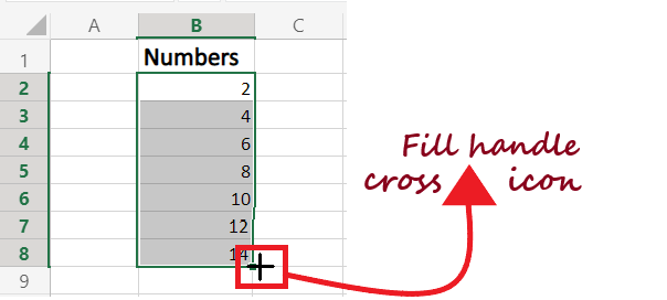 Excel Fill Handle
