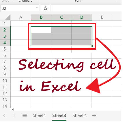 How to select data in Excel