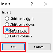 Excel Insert Row Shortcut