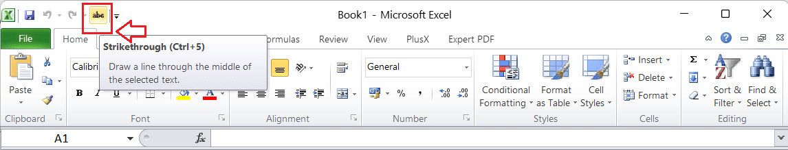 Excel Strikethrough Shortcut