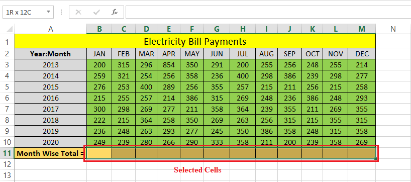 Excel Sum Shortcut