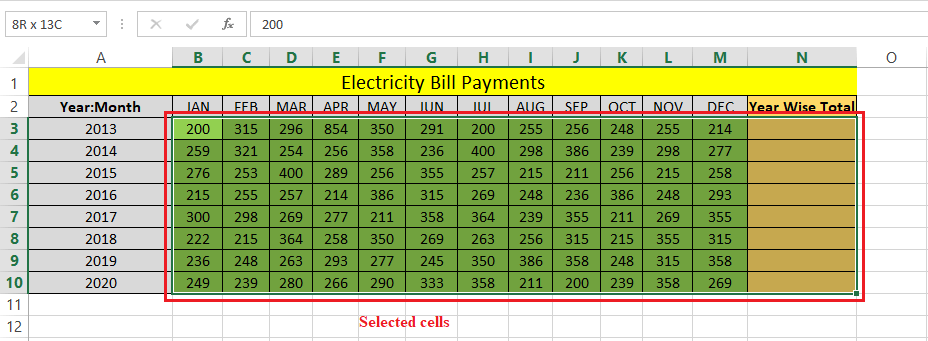 Excel Sum Shortcut