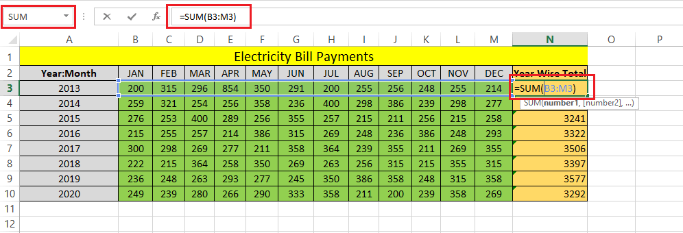 Excel Sum Shortcut