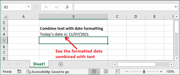 Excel text function