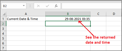 Excel TODAY and NOW