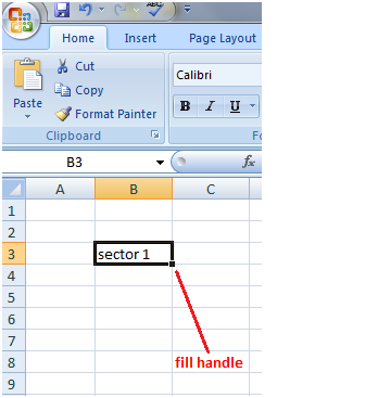 Fill Handle with text and number in Excel