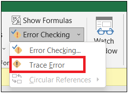 Formula Auditing in Excel