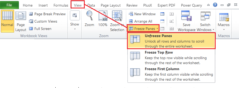 Freeze Columns in Excel