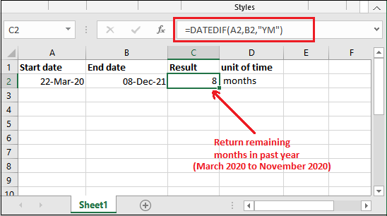 How to calculate number of days between two dates in Excel?