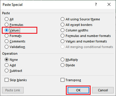 How to copy paste data in Excel