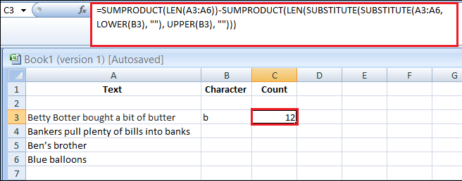 How to Count Characters in Excel