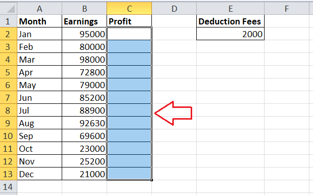 How to do subtraction in Excel