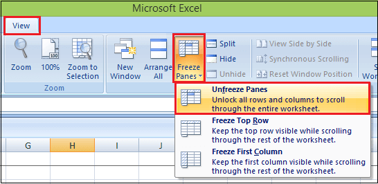 How to Freeze Cells in Excel
